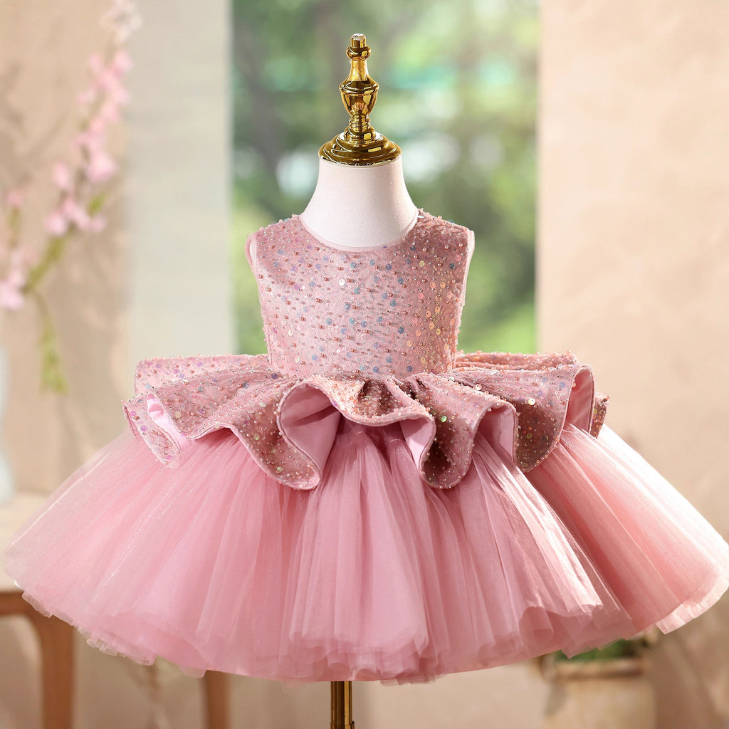 Girls' Pink Flower Girl Dress