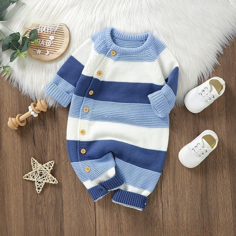 Baby Knitted Striped Romper