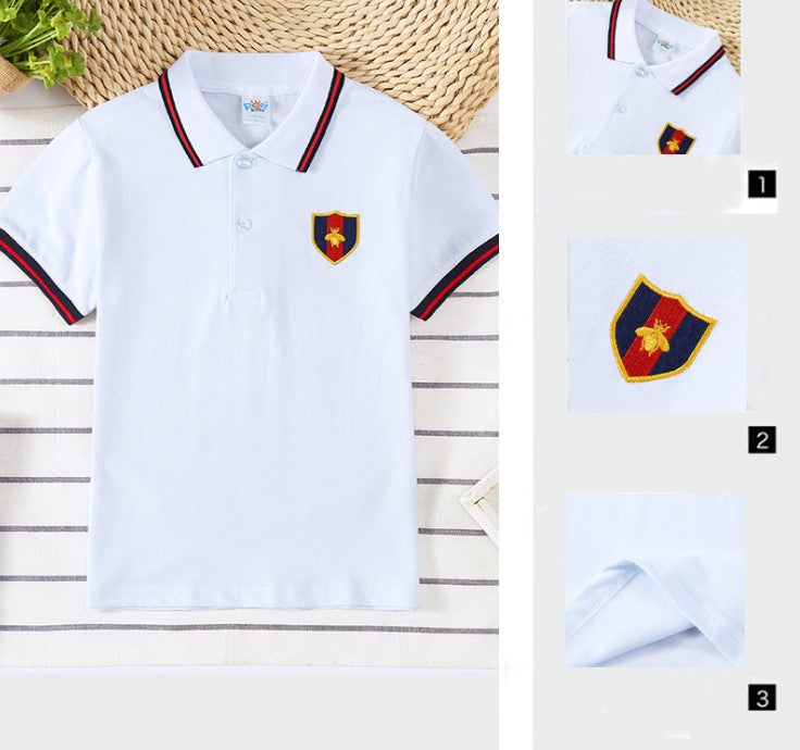 Boys' Lapel Short-Sleeve Top