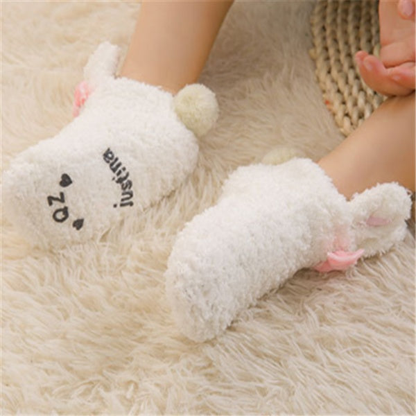 Baby Girl Coral Fleece Rabbit Socks