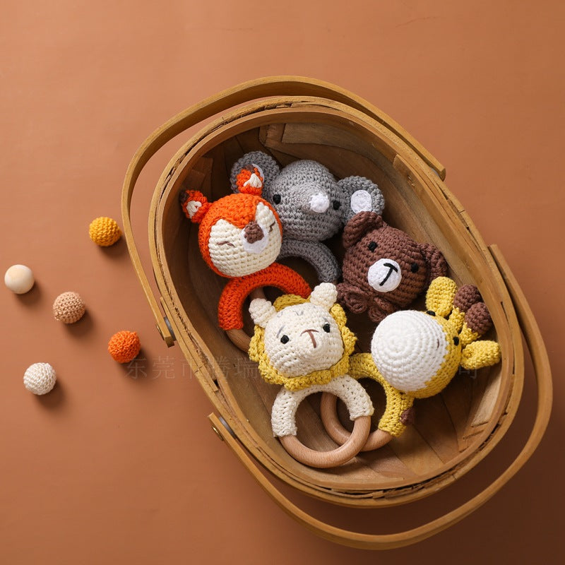 Knitted Animal Soothing Rattle