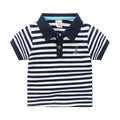 Boys' Striped Lapel Polo Shirt