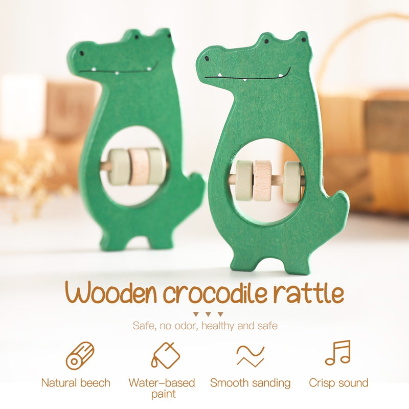 Wooden Crocodile Music Rattle