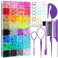 2000-Piece Mini Hair Tie Set with Tools
