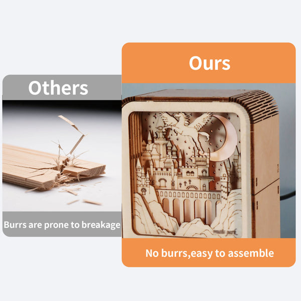 Music Park 3D Wooden Puzzles Castle Music Box Night Light DIY Crafts Model Kits Birthday And Christmas Gifts