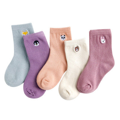 Baby Embroidered Animal Socks