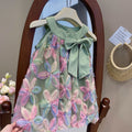 Girls' Flounced Princess Dress