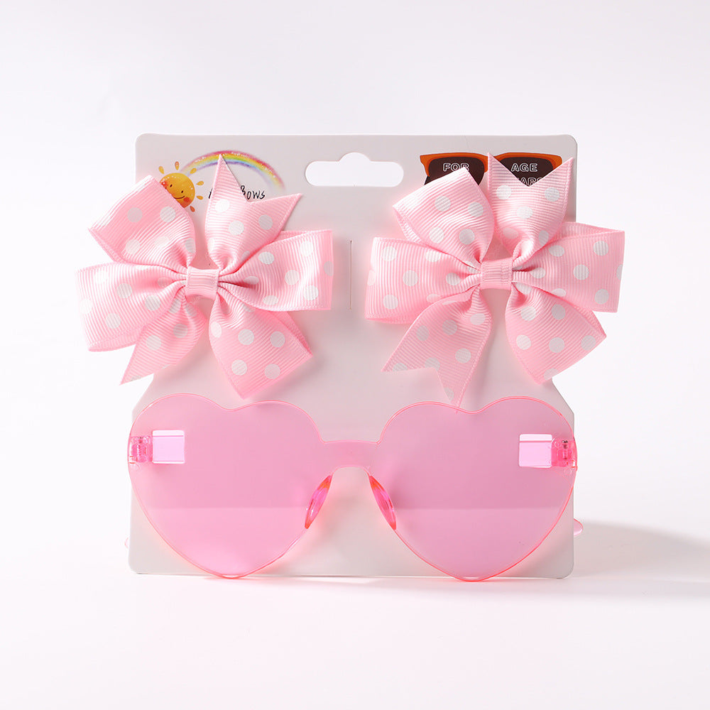 Kids' Bow Clip & Sunglasses Set