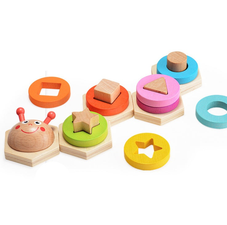 Beech Wood Shape-Sorting Stacking Puzzle
