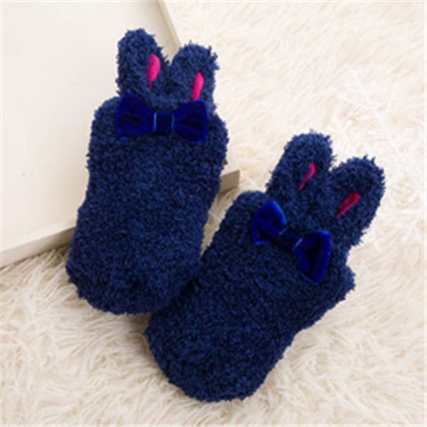Baby Girl Coral Fleece Rabbit Socks