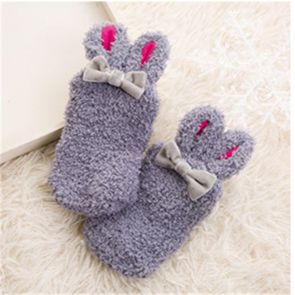 Baby Girl Coral Fleece Rabbit Socks