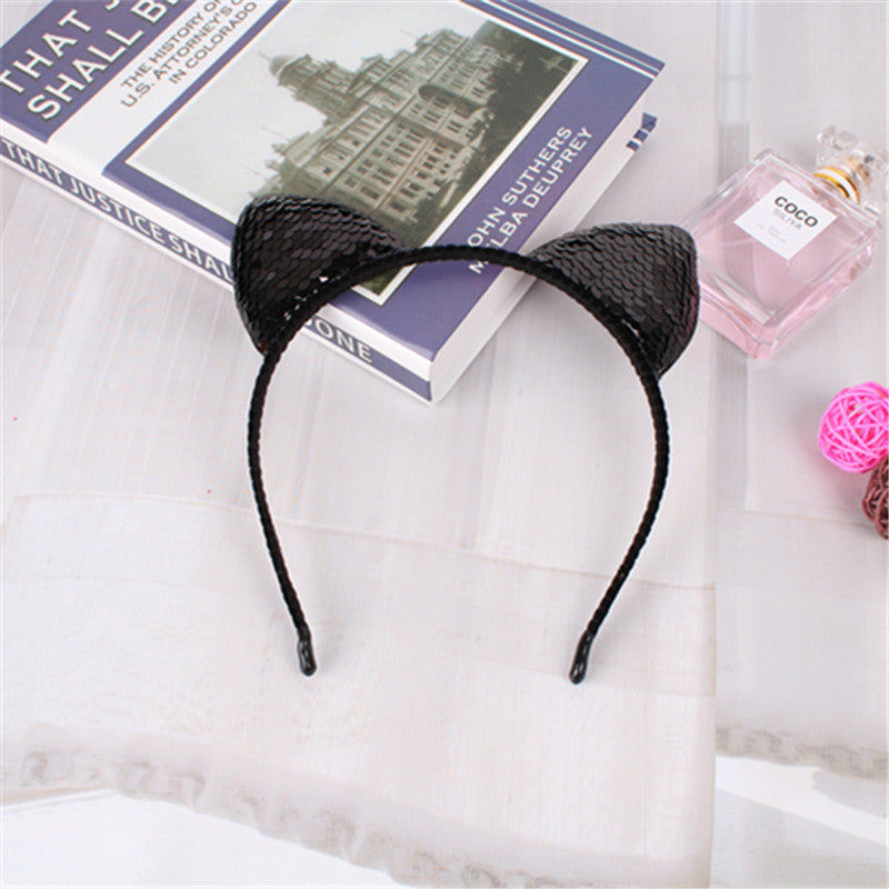Kids' Sequined Cat-Ear Headband