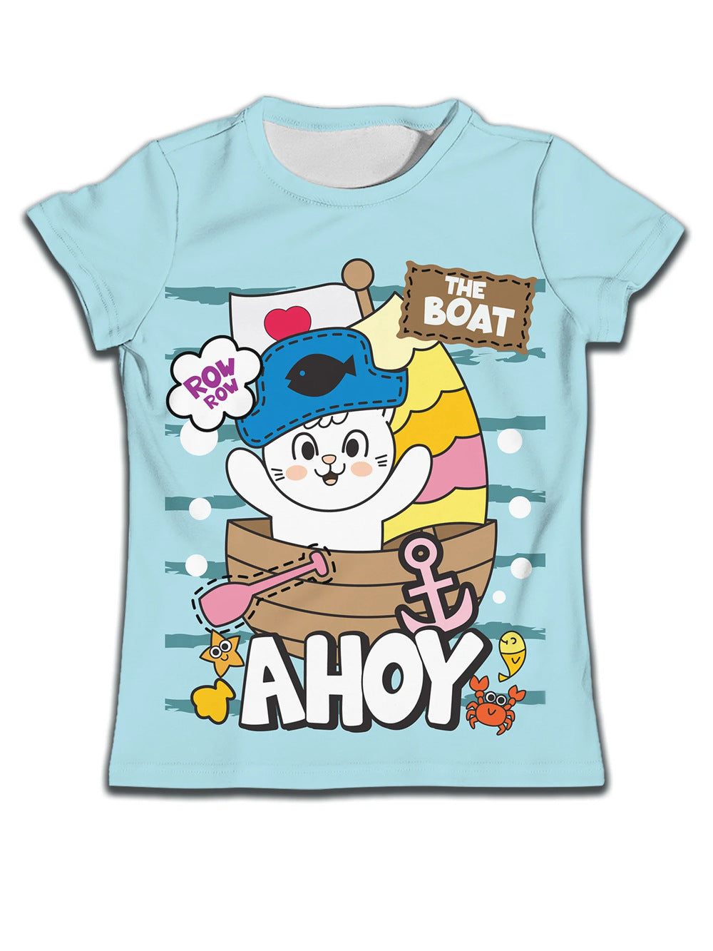 Boys' Cat-Print Casual Tee