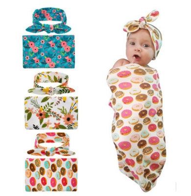 Donut Swaddle Blanket & Headband Set