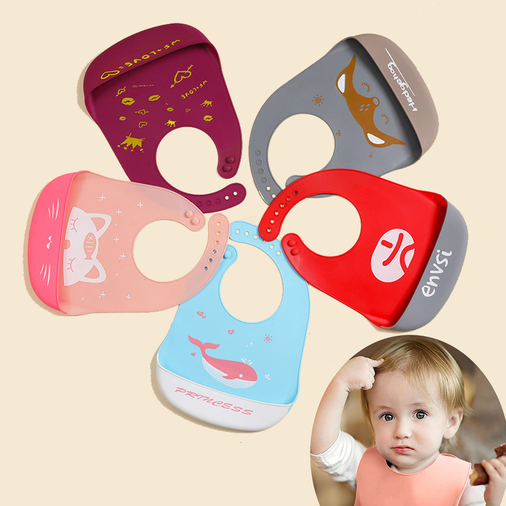 Waterproof Silicone Bib with Food Catcher