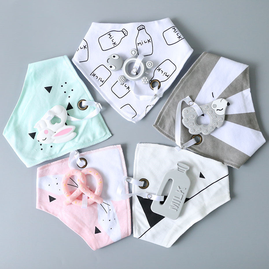 Plush Bib with Silicone Teether