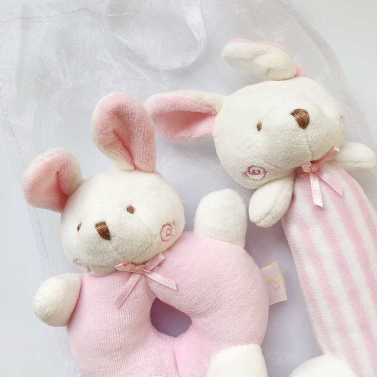Soft Cotton Animal Rattle (2-Pack)