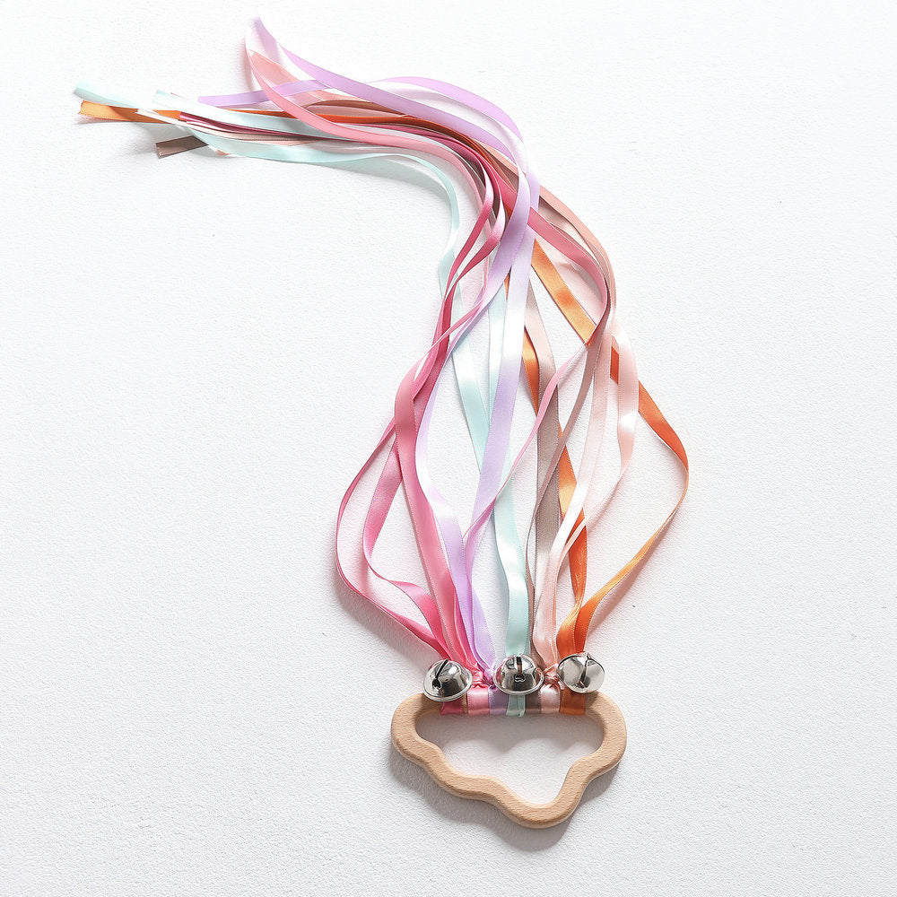 Wooden Rainbow Ribbon Wand