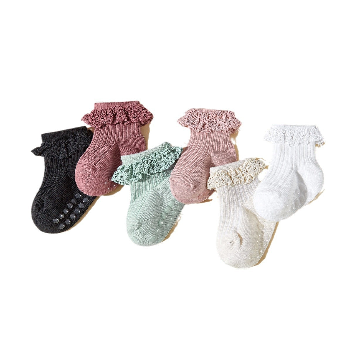 Baby Girl Lace Socks (6-Pack)