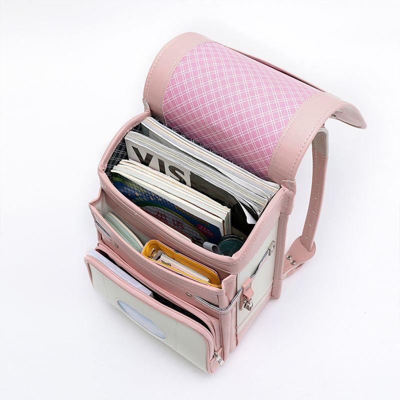 Angel-Wings PU Leather School Backpack