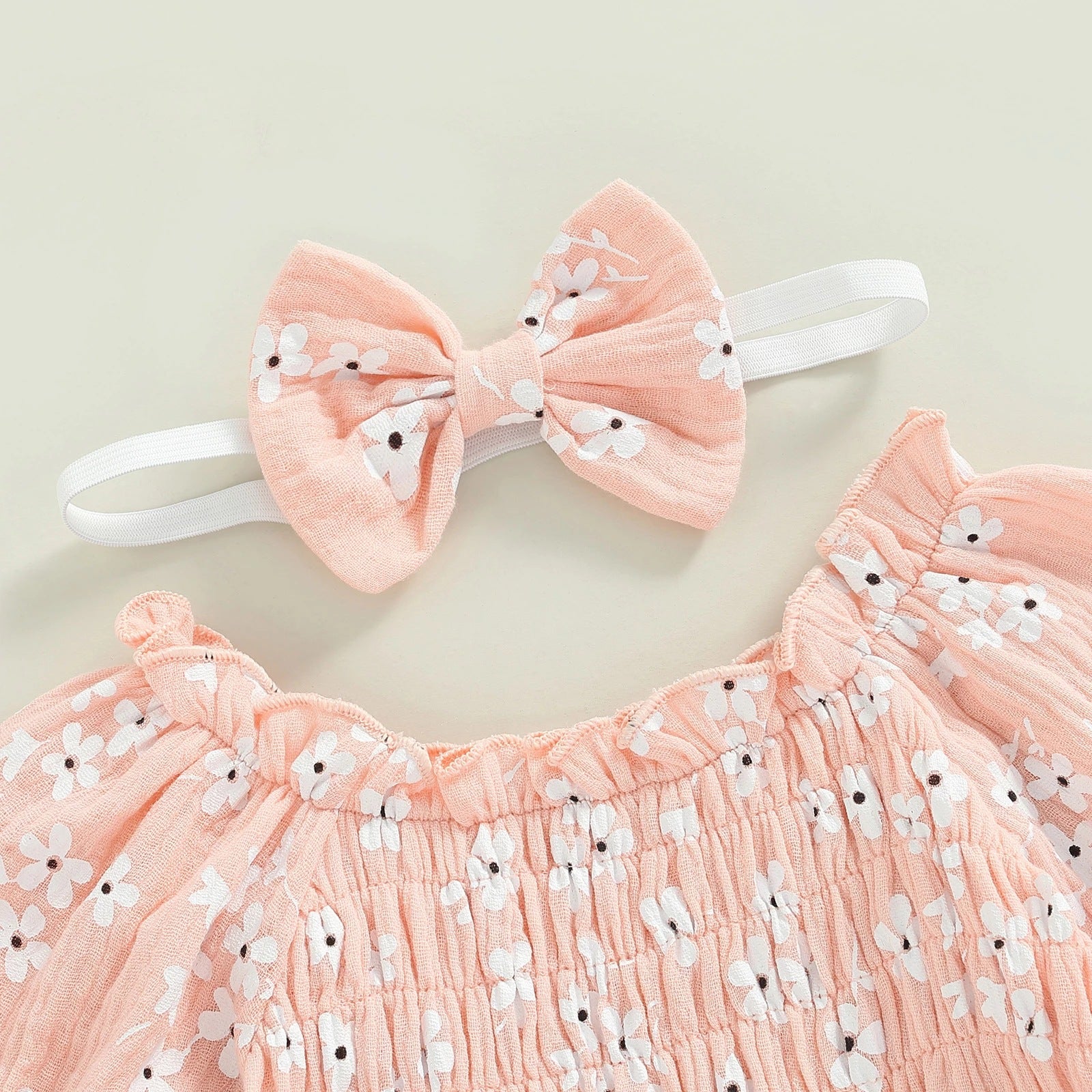 Baby Girl Floral Romper & Headscarf Set