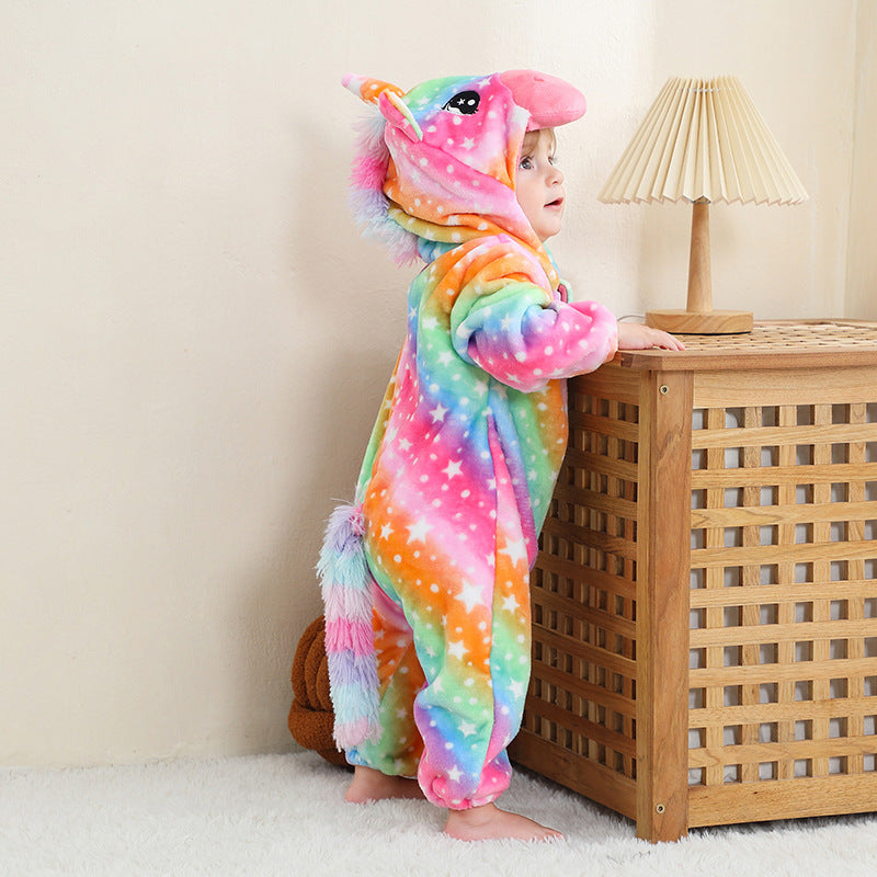 Kids' Flannel Animal Onesie