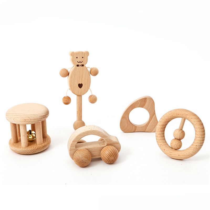 Wooden Molar Rattle Teether