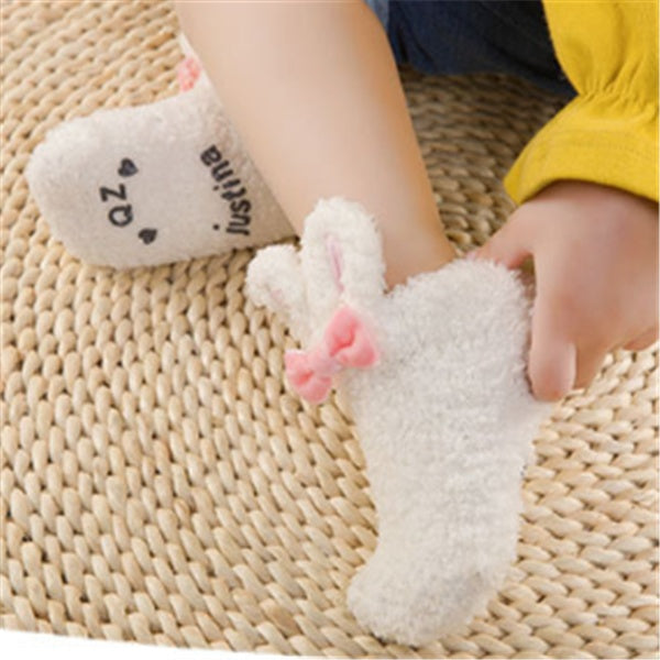 Baby Girl Coral Fleece Rabbit Socks
