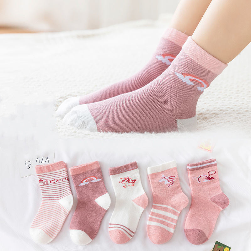 Kids' Dinosaur Cotton Socks (5-Pack)