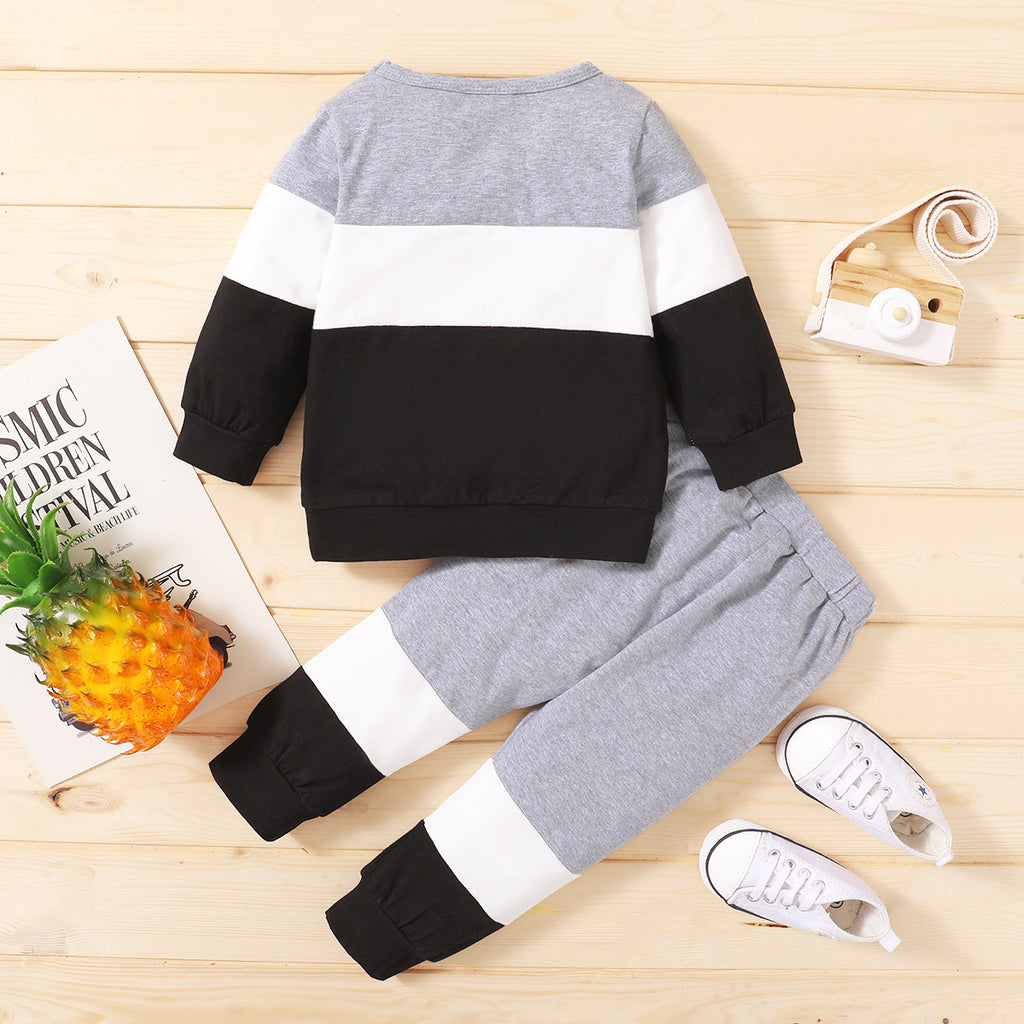 Baby Boys' Letter Patchwork Long-Sleeve Set