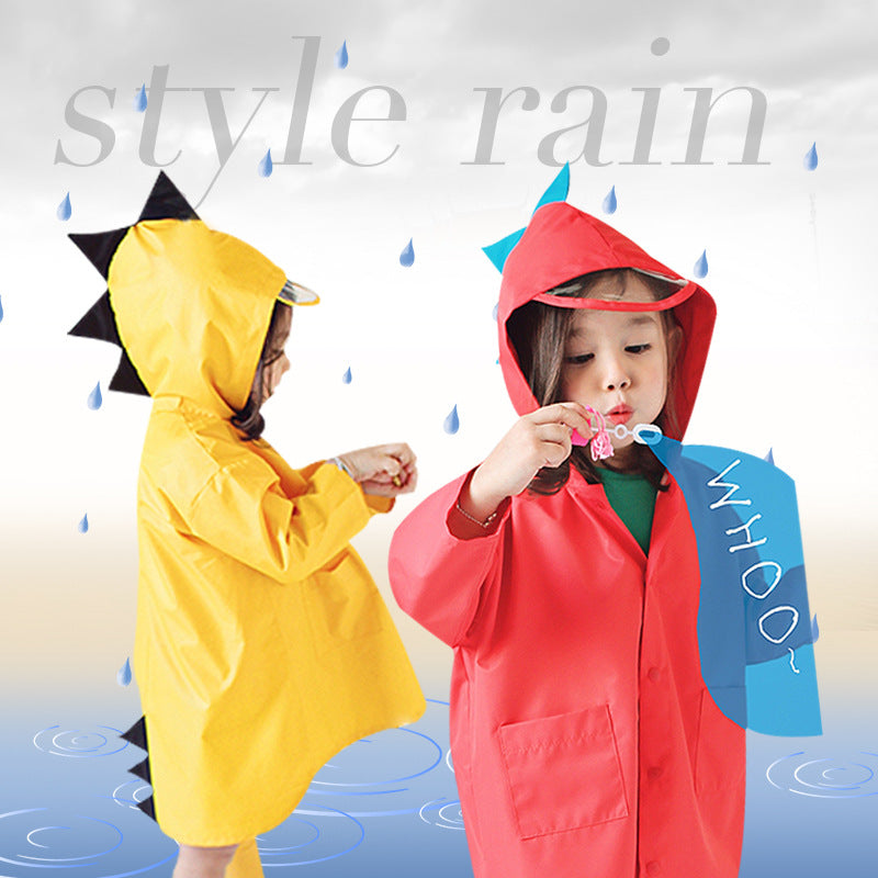 Kids' Dinosaur Hooded Raincoat