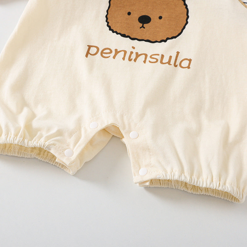 Baby Bear-Print Short-Sleeve Romper