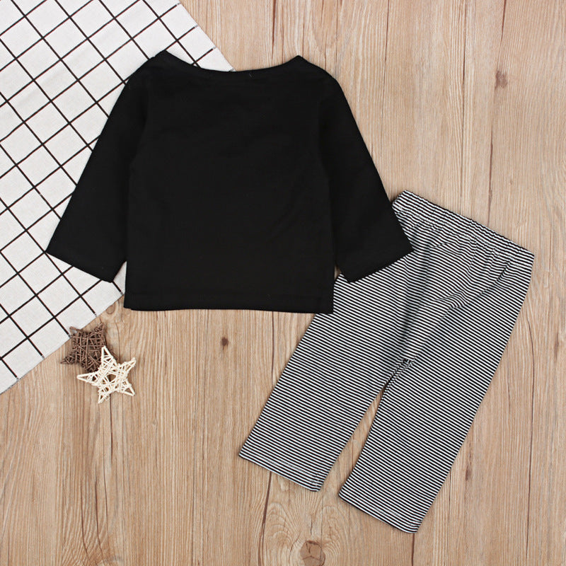 Kids' Koala Top & Striped Pants Set