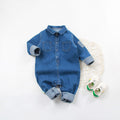 Baby Denim-Style Long-Sleeve Onesie
