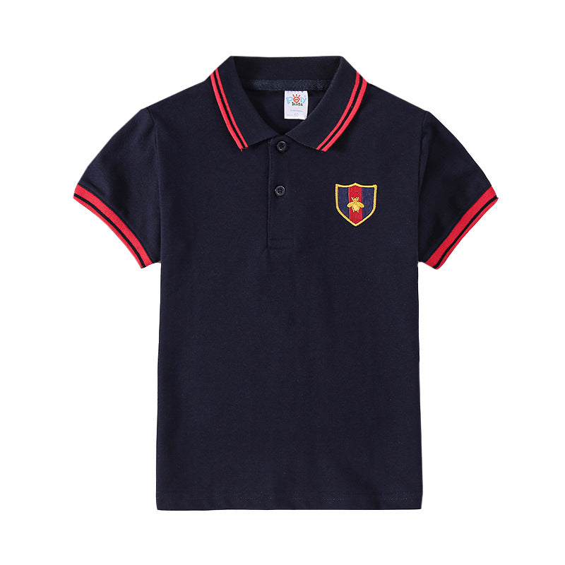 Boys' Lapel Short-Sleeve Top