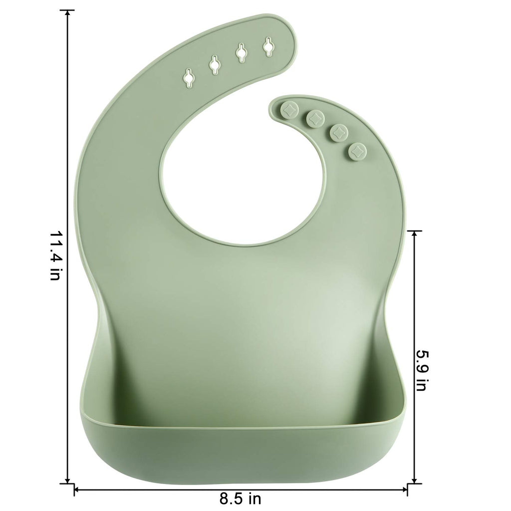 Adjustable Silicone Bib with Food Pocket