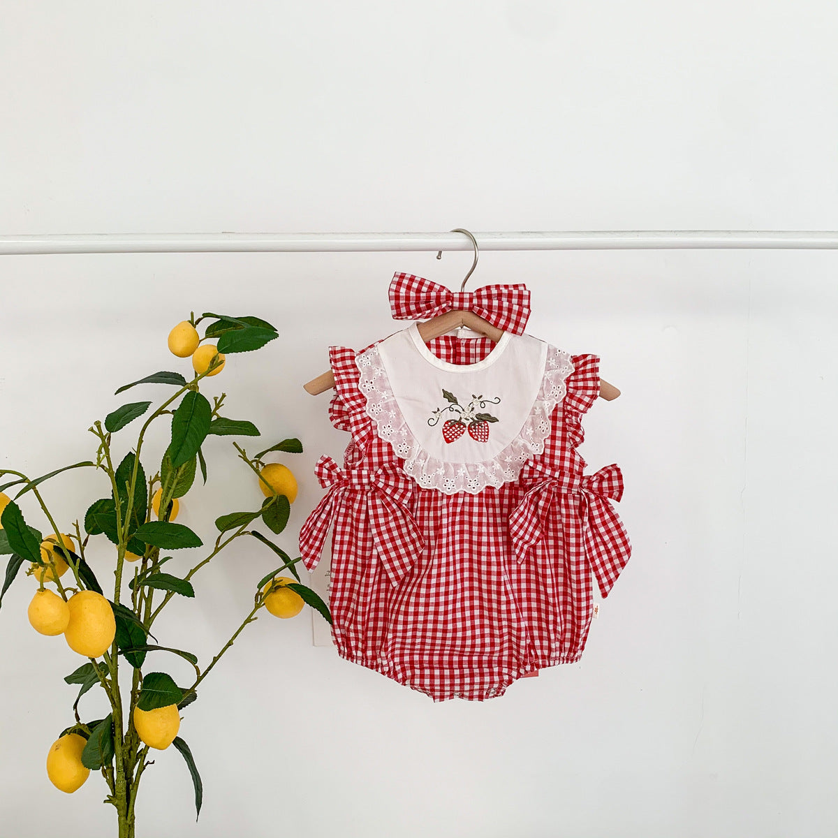 Baby Girl Lace Romper with Headband