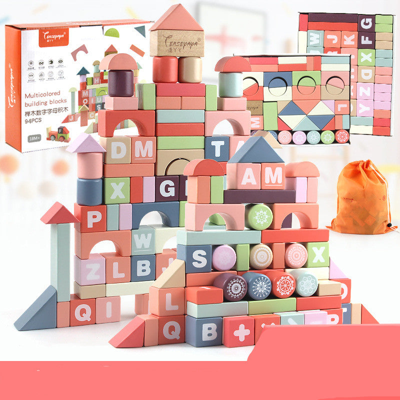 Wooden Building Blocks Set
