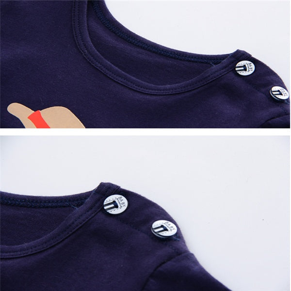 Baby Cartoon Round-Neck Summer Set