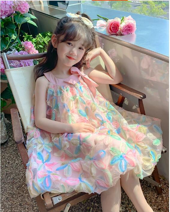 Girls' Flounced Princess Dress
