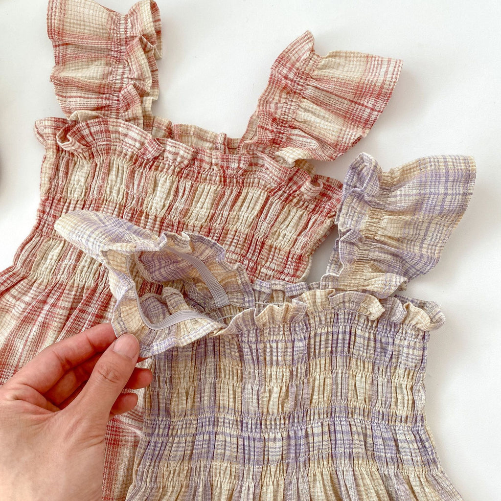 Baby Girl Plaid Romper with Free Hat