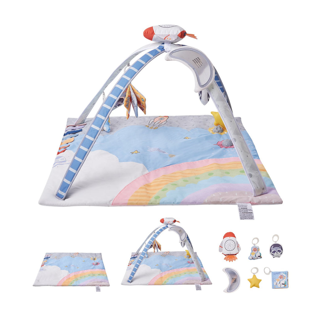 Baby Play Gym Mat with 6 Sensory Toys
