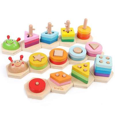 Beech Wood Shape-Sorting Stacking Puzzle