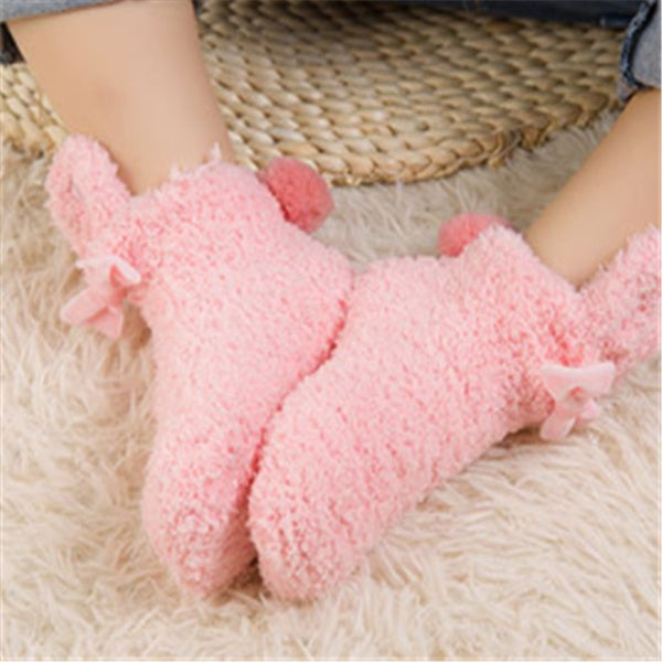 Baby Girl Coral Fleece Rabbit Socks