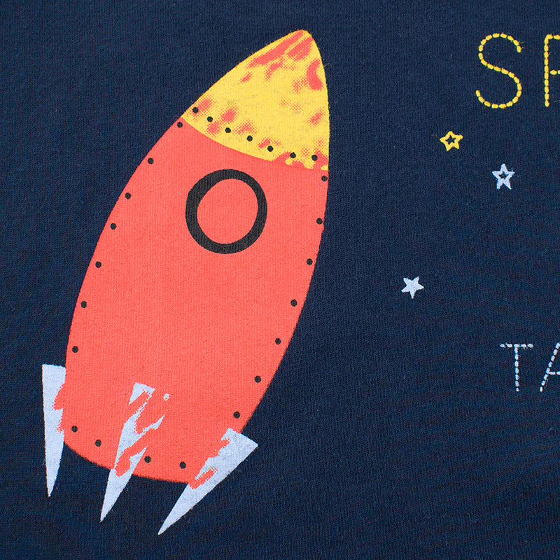 Kids' Rocket-Print Cotton Tee