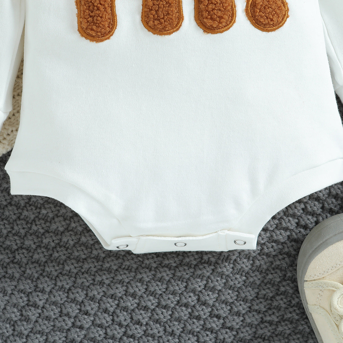 Baby Letter-Print Long-Sleeve Romper