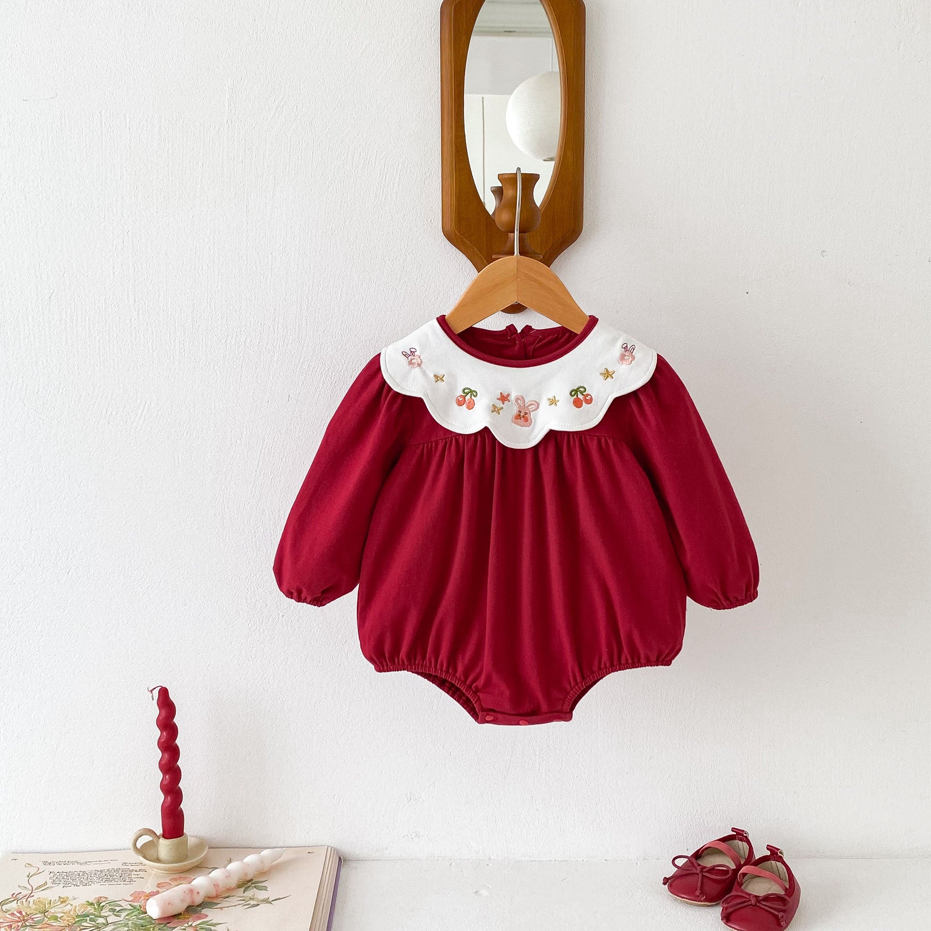 Baby Girl Festive Red Romper