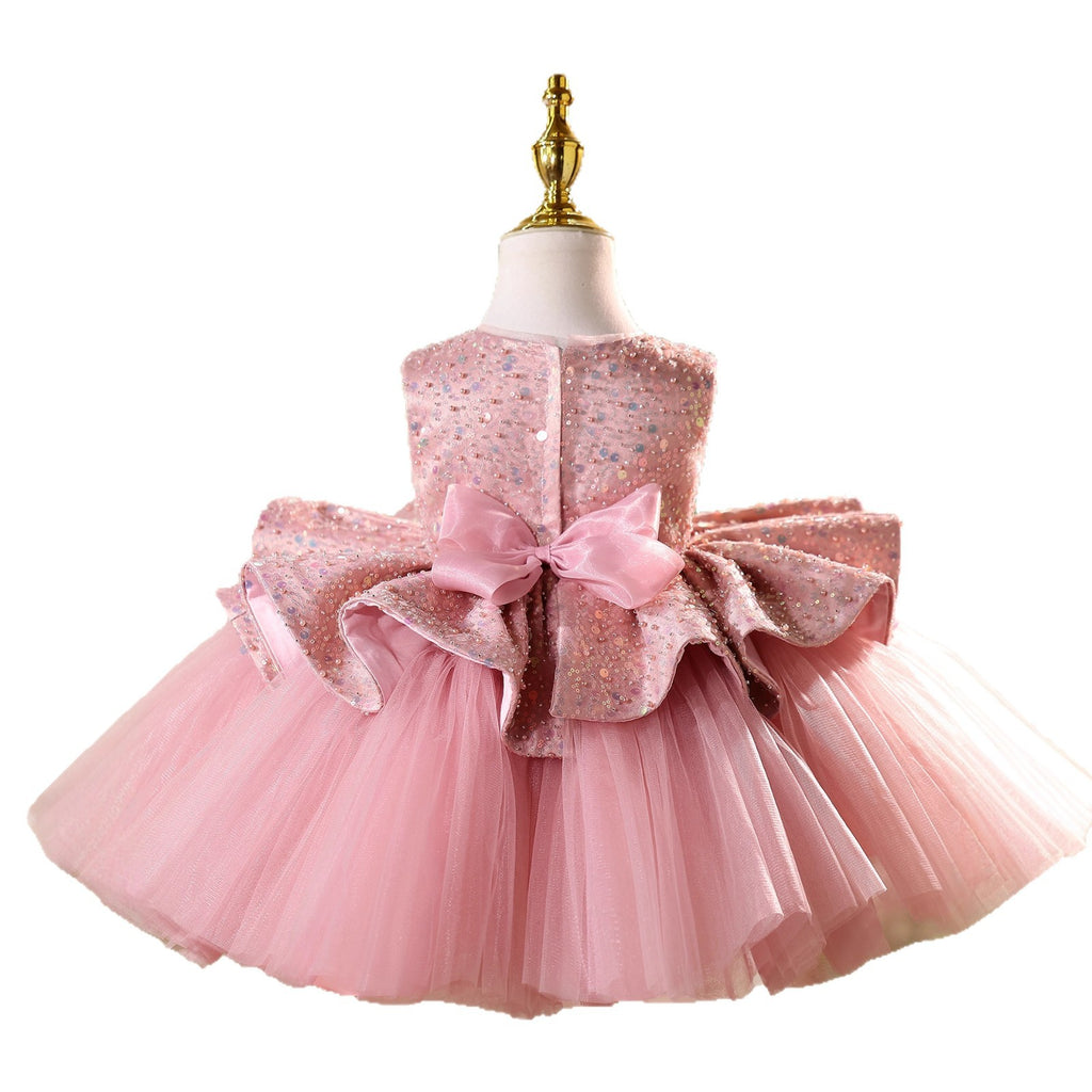 Girls' Pink Flower Girl Dress