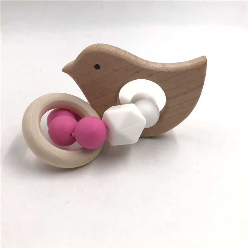 Wooden & Silicone Stroller Rattle