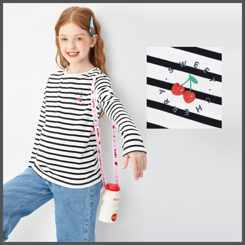 Big Girls' Striped Long-Sleeve Top